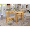 HomeStock 3-Pc Natural Brown Oak Finish Solid Wood Top Dining Table Set - 2 of 4