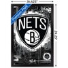 Trends International NBA Brooklyn Nets - Maximalist Logo 23 Framed Wall Poster Prints - 3 of 4