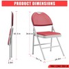 2/4/6 Pack Padded Folding Chairs, PU Leather Upholstered Foldable Chairs Set, Portable High Back Chairs for Office, Party, Dining Room - 2 of 4