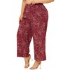 Agnes Orinda Women's Plus Size Floral Printed Mid Rise Wide Leg Long Casual Palazzo Pants - 2 of 4