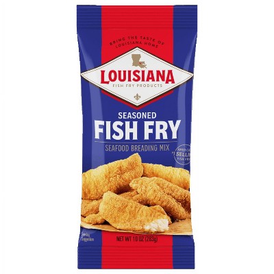 Louisiana Fish Fry Products Crispy Seasoned Fish Fry Seafood Breading Mix, 10 oz Bag, 4 Packs