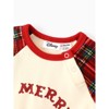 Disney Mickey and Friends Christmas Family Matching Plaid Print Sweatshirt baby bodysuit Red - 4 of 4
