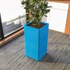 LeisureMod Marquee Tall Blue Fiberstone Planter Pot with Drainage Holes, Weather-Resistant for Indoor/Outdoor Use - 2 of 4