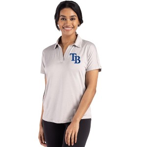 Tampa Bay Rays Cutter & Buck Coastline Epic Comfort Recycled Womens Dolman Polo - Concrete - Small - 1 of 1