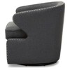Baxton Studio Finley Mid-Century Modern Fabric Upholstered Swivel Armchair - Gray : Polyester, Wood Frame, 250lb Capacity - 3 of 4