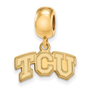 Black Bow Jewelry 14k Yellow Gold Plated Sterling Silver Texas Christian Horned Frogs NCAA Bead Charm - 1 of 3