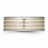 Black Bow Jewelry Titanium and 14K Gold, 8mm Flat Unisex Comfort Fit Band - 3 of 4