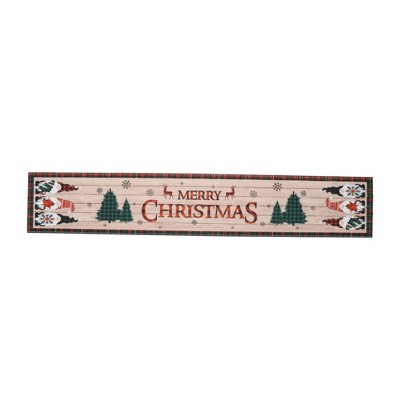 Unique Bargains Christmas Table Runner Three Gnomes Polyester Multicolor 71x14 Inch 1 Pc