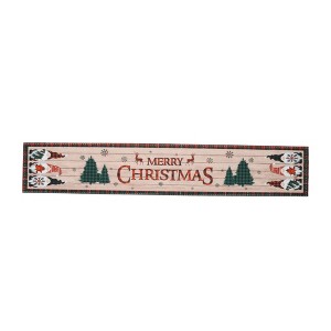 Unique Bargains Christmas Table Runner Three Gnomes Polyester Multicolor 71x14 Inch 1 Pc - 1 of 4
