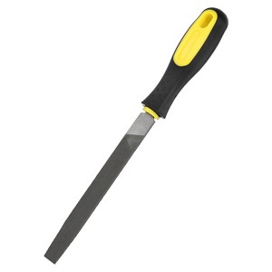 Unique Bargains Flat Metal File High Carbon Steel PVC Grip Handle Hand Files W PVC Grip - 1 of 4