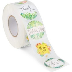 Juvale 1 Roll Of 500 Floral Thank You Stickers Round Sealing Labels Stickers 1 5 Target