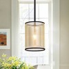 9" x 18" x 9" Corman Hanging Pendant Brown - Warehouse Of Tiffany: Oil-Rubbed Bronze, ETL Listed, Linen Shade - 2 of 2