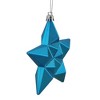 Northlight 12ct Matte Turquoise Blue Glittered Star Shatterproof Christmas Ornaments 5" (127mm) - 2 of 3