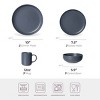 SEVOBAL 12-Piece Stoneware Dinnerware Set with Mug Microwave Dishwasher Friendly Stackable Matte Glaze Plates Bowls Service for 3, Blue, 10"*10"*2.4" - 3 of 4