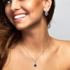 EVERLY JEWELRY | Sterling Silver 0.06 CT Diamond TW & 2 1/4 CT TGW Created Blue Sapphire Heart Pendant With Chain - 4 of 4