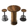 Resenkos Elegance Wooden Bar Table Set, 2 Stool Bar Height Pub Table, Perfect for Home Bar, Kitchen, Living Room, Stylish Brown Design - 4 of 4