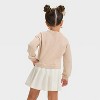 Grayson Mini Toddler Girls' Woven French Terry Sweatshirt Dress - Beige - 3 of 4