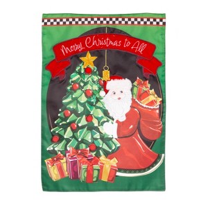 Evergreen Jingle Bell Square Applique Garden Flag 12 x 18 Inches Indoor Outdoor Decor - 1 of 4