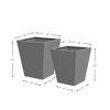 Wooakway 2-Piece Indoor Outdoor Geometric Metal Planter Pot Planter Box Patio Garden Bed Gray - 4 of 4