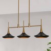 LNC Phapricornus Matte Black and Polished Gold Linear LED Kitchen Island Light - 2 of 4