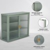 Wall mounted metal cabinet with double glass doors, multifunctional storage solution, and detachable shelves - 3 of 4