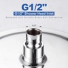 WOWOW 1-Spray Patterns with 1.8 GPM 8 in. Wall Mount Rain Fixed Shower Head in Brushed Nickel - 2 of 4