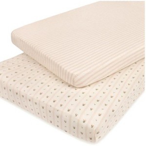 Ely's & Co. Baby Fitted Pack n Play - Mini Crib Sheet  100% Combed Jersey Cotton Pink for Baby Girl 2 Pack - 1 of 4