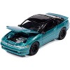 1991 Mitsubishi Eclipse GSX Tennessee Blue Metallic with Black Top "Import Legends" Series 1/64 Diecast Model Car by Auto World - 3 of 4