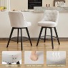 Counter Height Bar Stools Set of 2, Modern Swivel Bar Stools with Back, Wood Legs, 26"H Seat Upholstered Barstools Chair for Kitchen Island Home Bar - 2 of 4