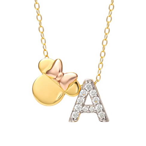 Hello Kitty Womens Enamel Hello Kitty And Sliding Pave Initial Necklace -  Letter O : Target