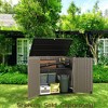 BENCMATE Storage Sheds, Garden Storage Shed Tool House with Lid and Door, Durable Construction for Backyard or Patio, Brown, 50"*29.1"*41" - 3 of 4