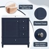 30" Bathroom Vanity with Ceramic Sink and One-Door Shelf, Water-Resistant Wood One Cabinet Vanities w/ 3 Drawers & Soft Close Door - 2 of 4