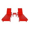 WestinTrends Ashore 2pcs Modern Poly Reclining Chaise Lounge With Wheels plus 1pc side table - 3 of 4