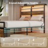 Pinmoco Platform Bed Frame with Adjustable LED Storage Headboard 2 Drawers & Charging Station Metal Bed - 3 of 4
