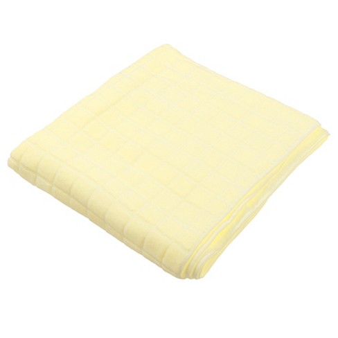 1pc Yellow Stripe Patterned Microfiber, Absorbent Towel For Bath, Rectangle  Towel, Beach Towel