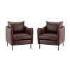 Set of 2 Felix Upholstery Livingroom Vegan Leather Armchair with Metal Legs | KARAT HOME - 2 of 4