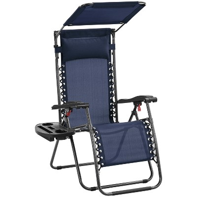 Yaheetech 26in Outdoor Patio Zero Gravity Chair with Cupholder/Pillow