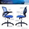 Vynxaria Techni Mobili Mesh Task Office Chair with Flip Up Arms, Blue - 3 of 4