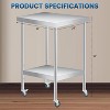 Stainless Steel Prep Table, with Backsplash, Commercial Heavy Duty Table with Adjustable Under Shelf for Outdoor Use,Restaurants,Hotels,Works - 3 of 4