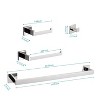 ChicFurnit Bathroom Towel Holder 4 Piece Set for Stylish Design and Long Lasting Corrosion Resistance, Silver, 24"*4"*2" - 3 of 4