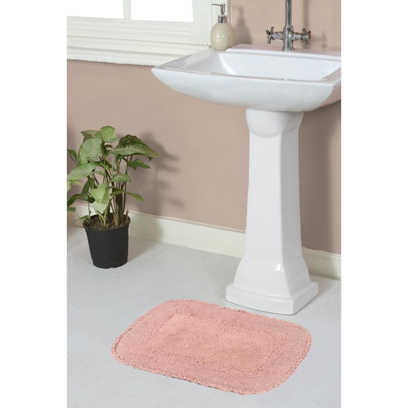 Radiant Collection Cotton Ruffle Pattern Tufted Bath Rug - Home Weavers, 1 of 5