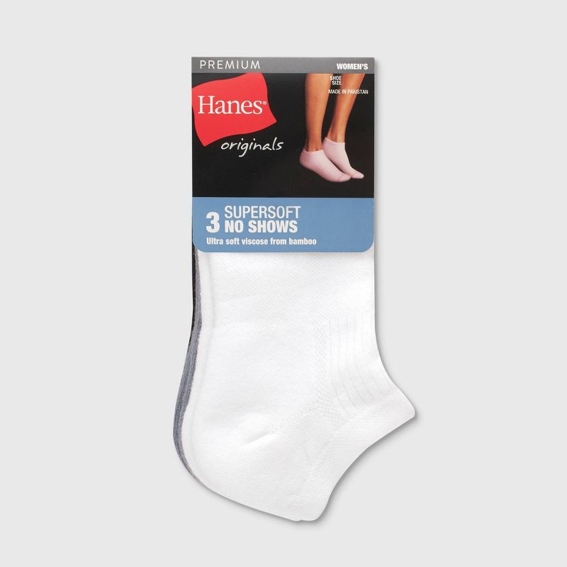 Hanes Women's 3pk SuperSoft No Show Socks - 5-9, 4 of 7