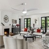 52"Smart Ceiling Fans With Dimmable Led Light 3 Solid Wood Blades Reversible Dc Motor White By Remote Or App And Voice Control-The Pop Home - 2 of 4