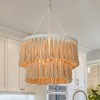 LNC Demetrius 3-Light 17.5" Bohemian/Costal  Empire Small Chandelier, Distressed Gray and White - 2 of 4