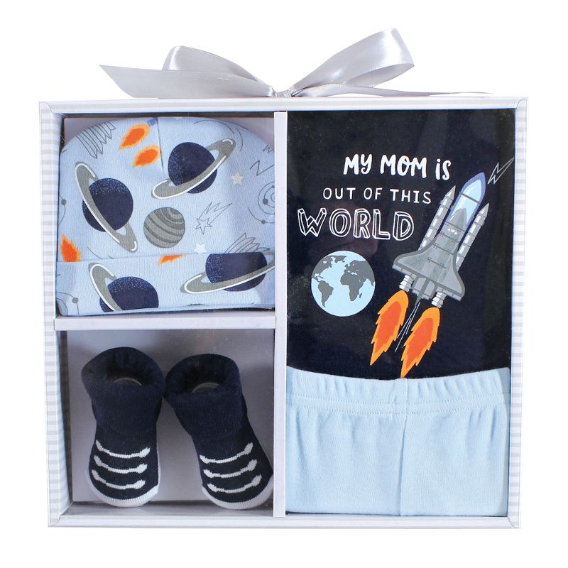 Hudson Baby Infant Boy Layette Boxed Giftset, Space, 0-6 Months, 2 of 6