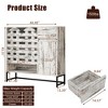 ORRD 44.5" Black Buffet Cabinet with Woven Doors, Drawer & Adjustable Shelves, Metal Legs - 4 of 4