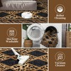 Modern Washable Area Rug, Checkered Leopard Print Floor Cover with Non Slip Backing, Low Pile Stain Resistant Indoor Carpet - 4 of 4