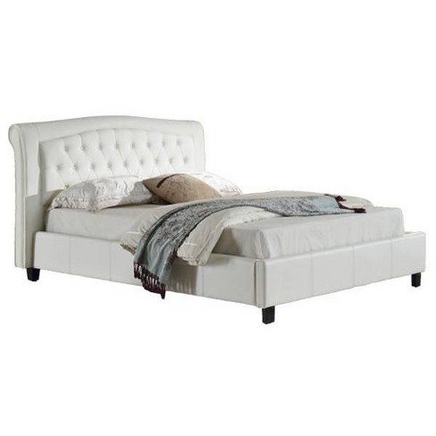 Modern Gray Padded Upholstered, Eastern King Size Bed Frame