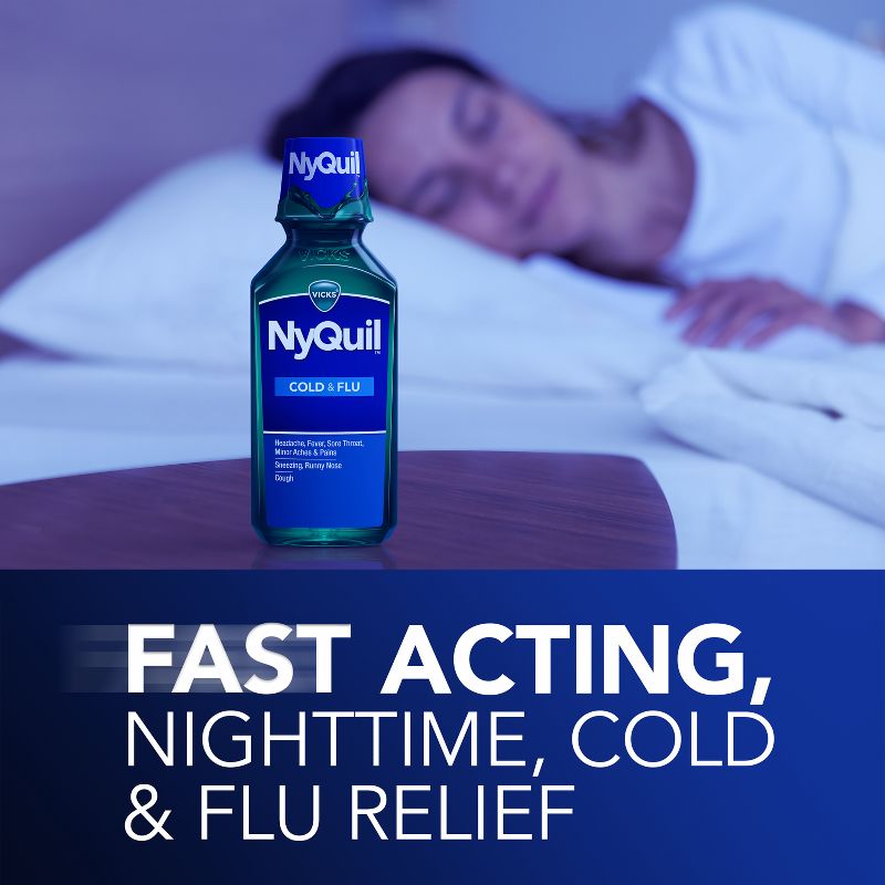 Vicks NyQuil Cold &#38; Flu Medicine Liquid - 12 fl oz, 6 of 10