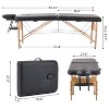 YOUNIKE 27.6 Inches Width Massage Table Wood Lash Bed Portable Massage Bed Beauty Tattoo Table Adjustable Spa Bed for Eyelash Tech Esthetician - 2 of 4